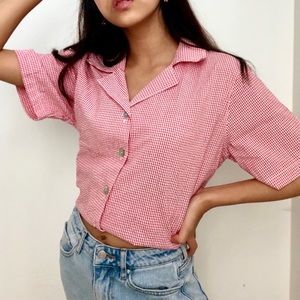 Vintage Gingham Button Up!!
